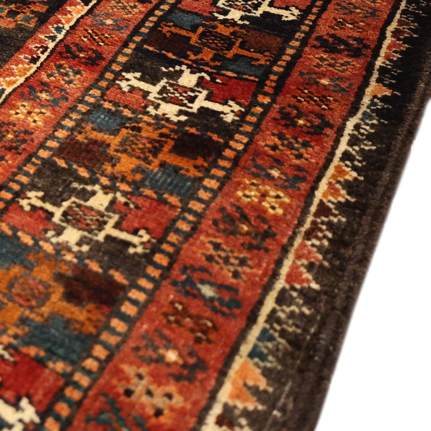 Alfombra de pasillo Alfombra Belutsch - 212 x 106 cm - rojo oscuro