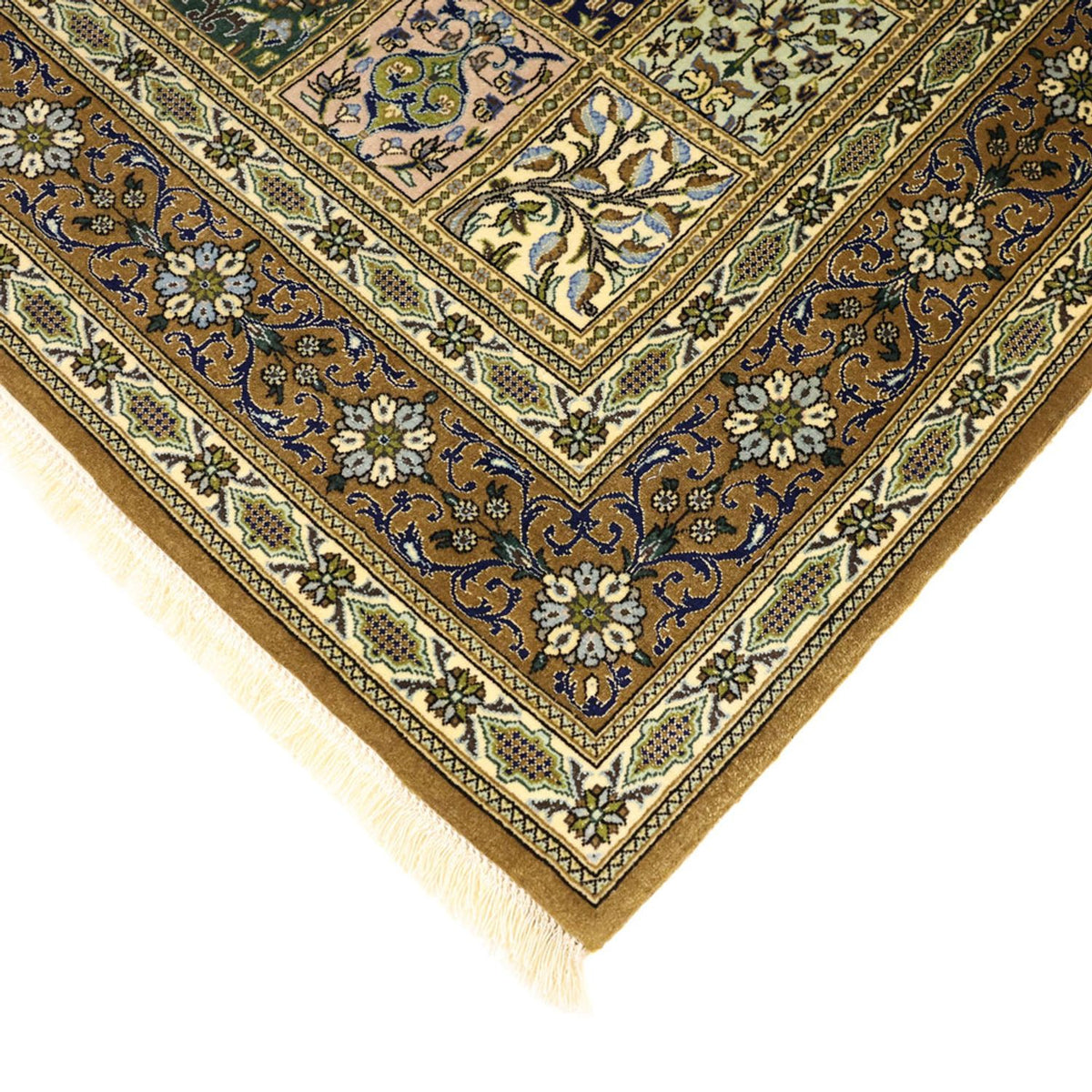 Alfombra Persa - Ghom - Royal - 154 x 102 cm - verde oliva