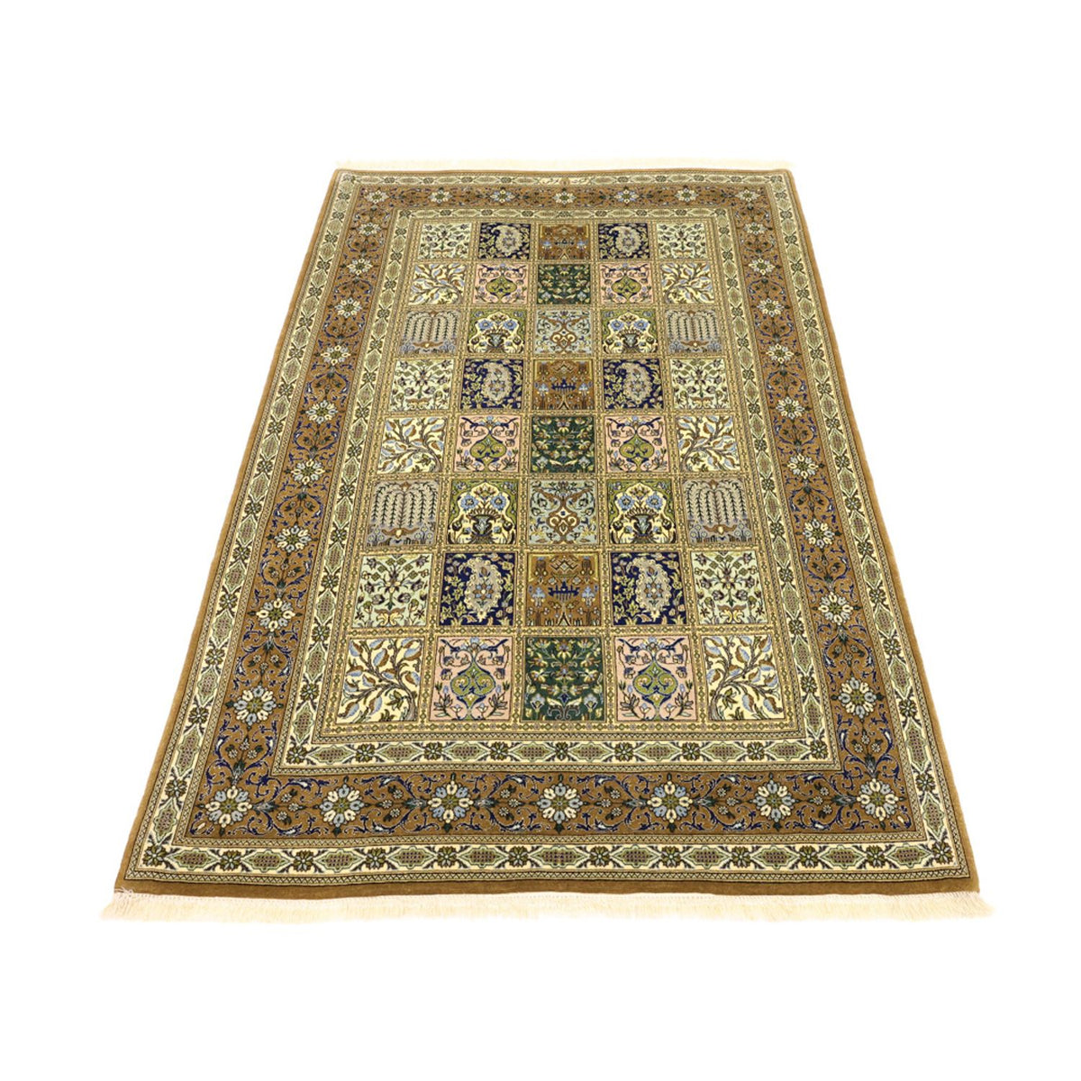 Alfombra Persa - Ghom - Royal - 154 x 102 cm - verde oliva