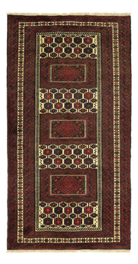 Alfombra de pasillo Alfombra Belutsch - 194 x 102 cm - rojo oscuro