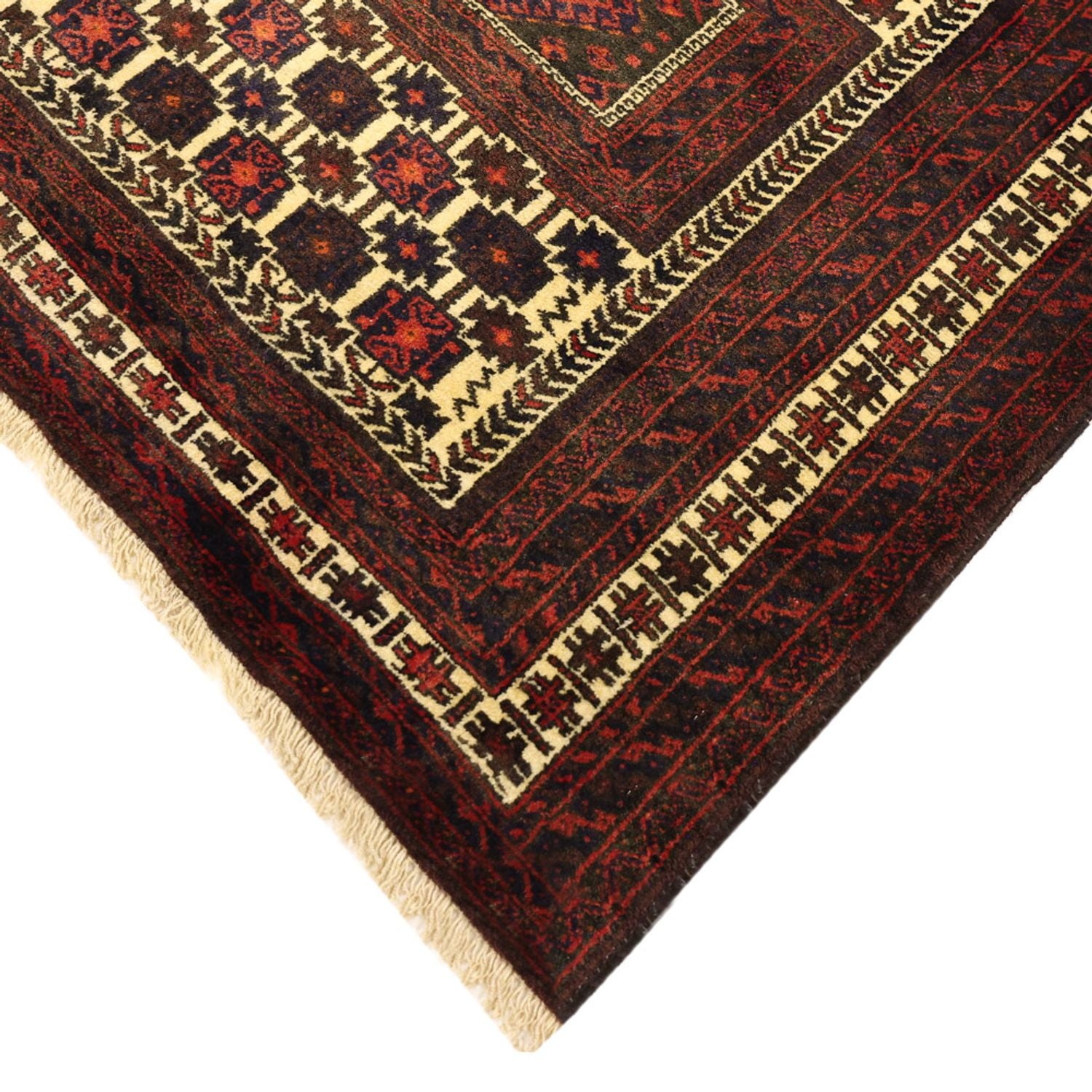 Alfombra de pasillo Alfombra Belutsch - 194 x 102 cm - rojo oscuro
