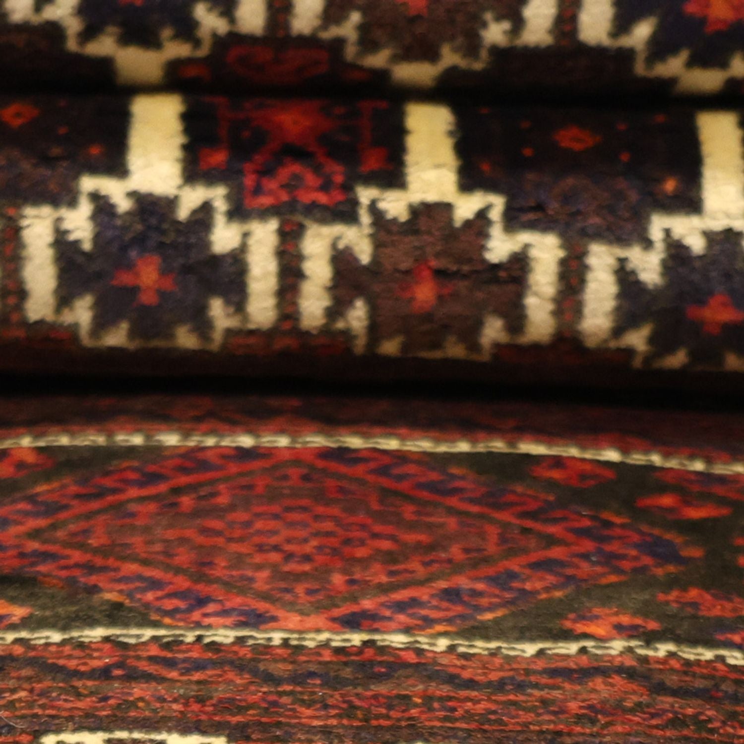 Alfombra de pasillo Alfombra Belutsch - 194 x 102 cm - rojo oscuro