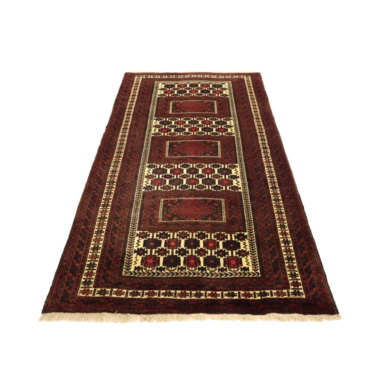 Alfombra de pasillo Alfombra Belutsch - 194 x 102 cm - rojo oscuro