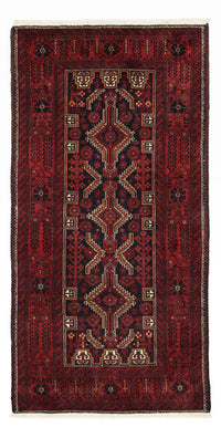 Alfombra de pasillo Alfombra Belutsch - 199 x 100 cm - rojo oscuro