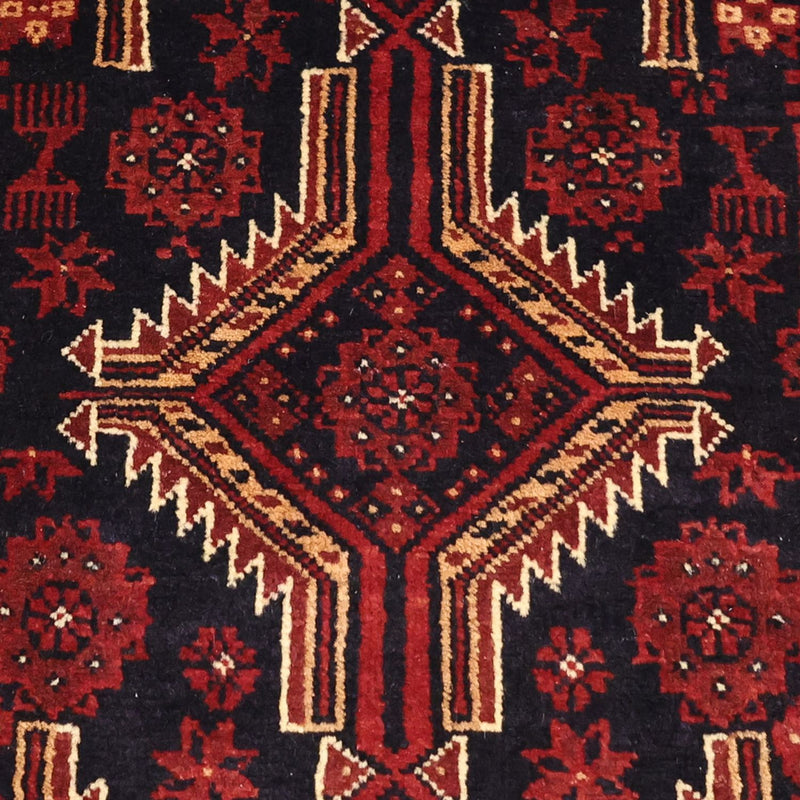 Alfombra de pasillo Alfombra Belutsch - 199 x 100 cm - rojo oscuro