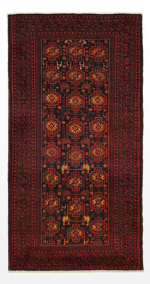 Alfombra de pasillo Alfombra Belutsch - 192 x 100 cm - rojo oscuro