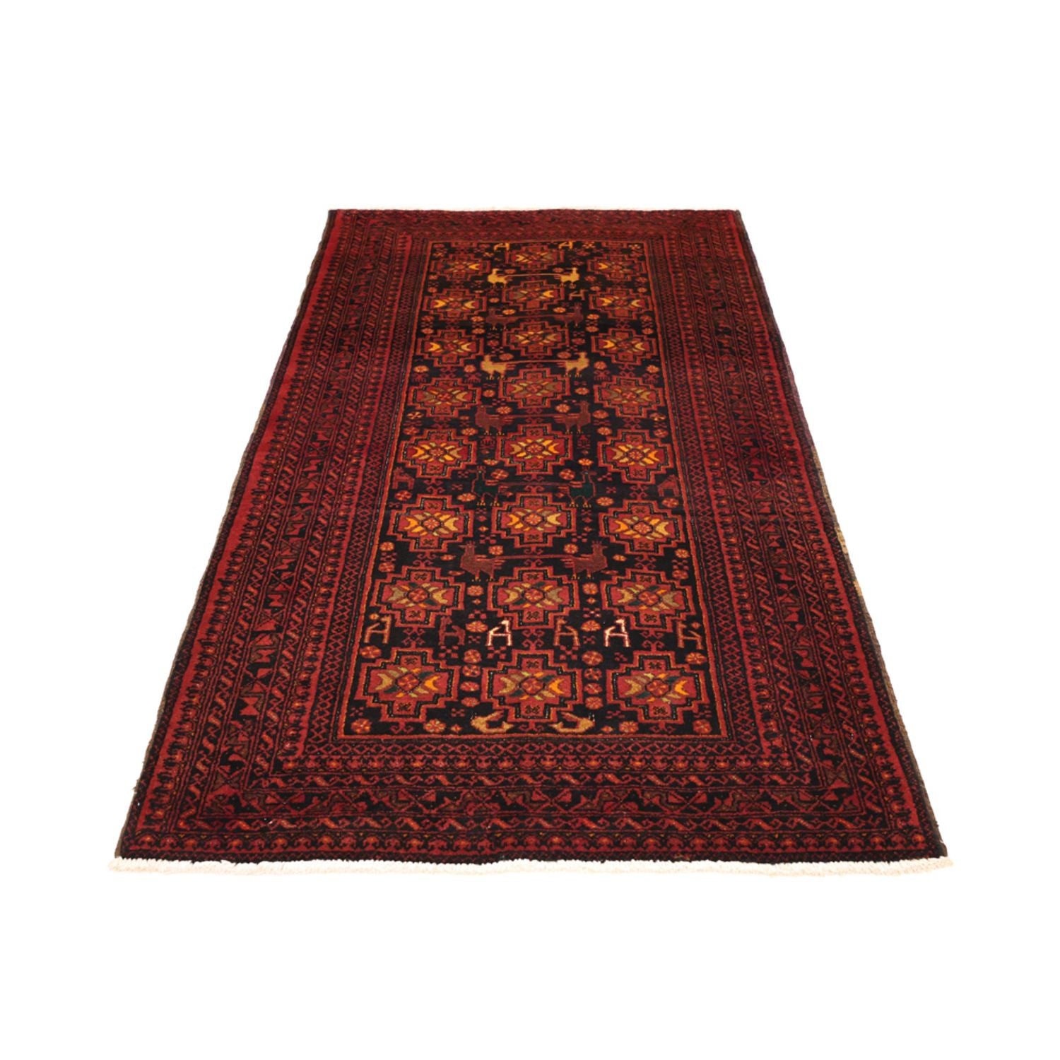 Alfombra de pasillo Alfombra Belutsch - 192 x 100 cm - rojo oscuro