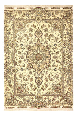 Alfombra Persa - Tabriz - Real - Urdimbre de seda - 219 x 148 cm - beige