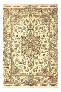 Alfombra Persa - Tabriz - Real - Urdimbre de seda - 219 x 148 cm - beige