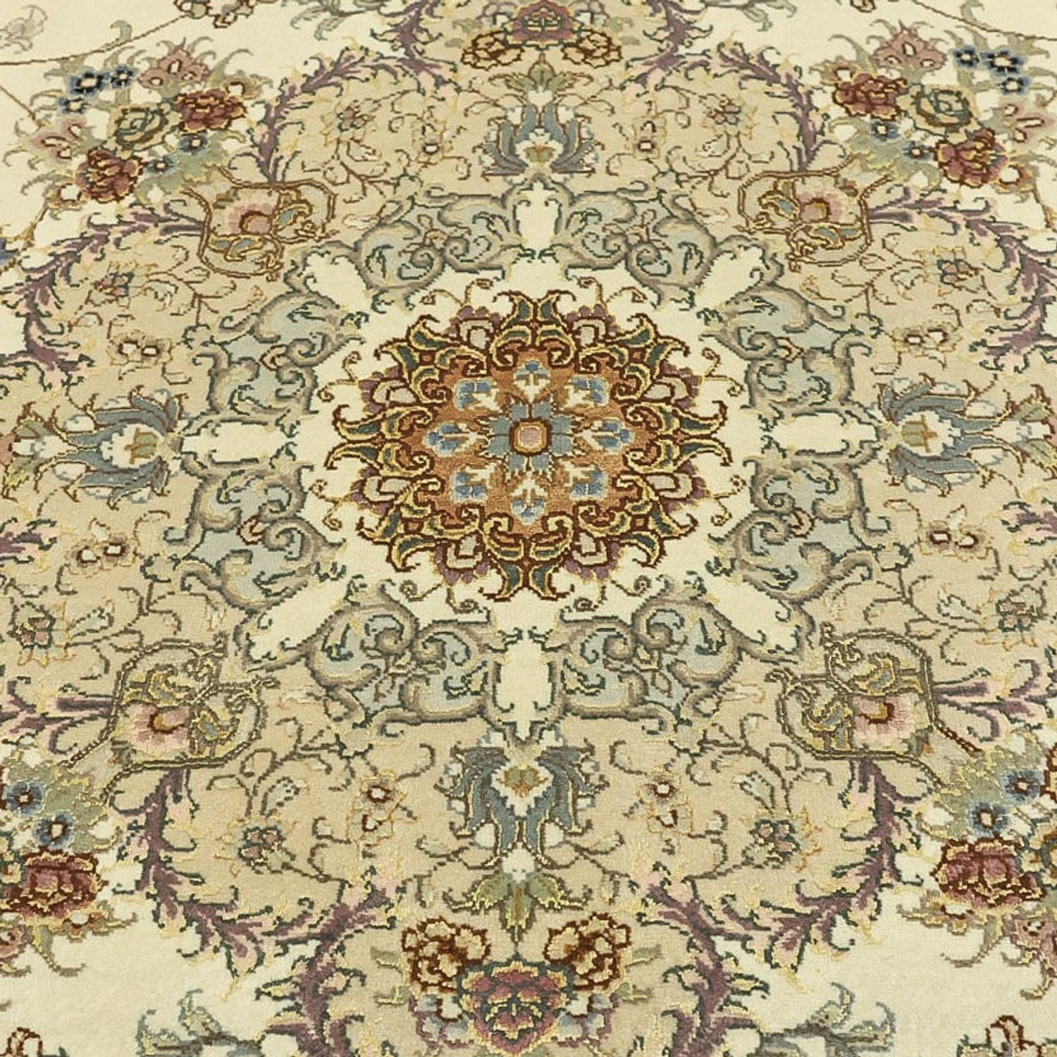Alfombra Persa - Tabriz - Real - Urdimbre de seda - 219 x 148 cm - beige