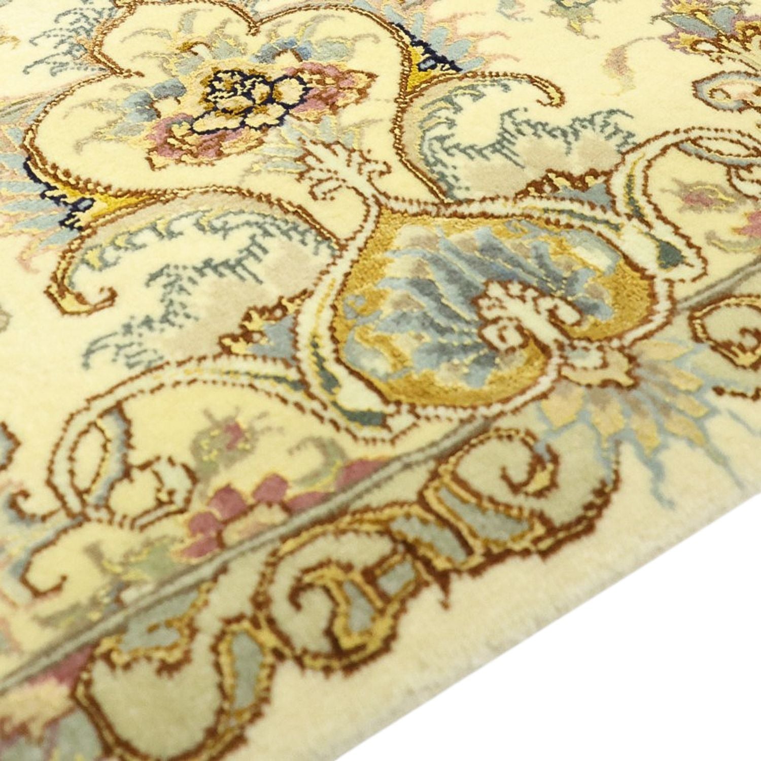 Alfombra Persa - Tabriz - Real - Urdimbre de seda - 219 x 148 cm - beige