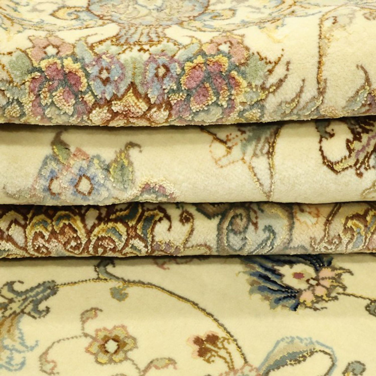 Alfombra Persa - Tabriz - Real - Urdimbre de seda - 219 x 148 cm - beige