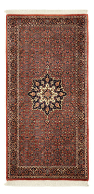 Alfombra persa - Bidjar - 140 x 72 cm - rojo oscuro