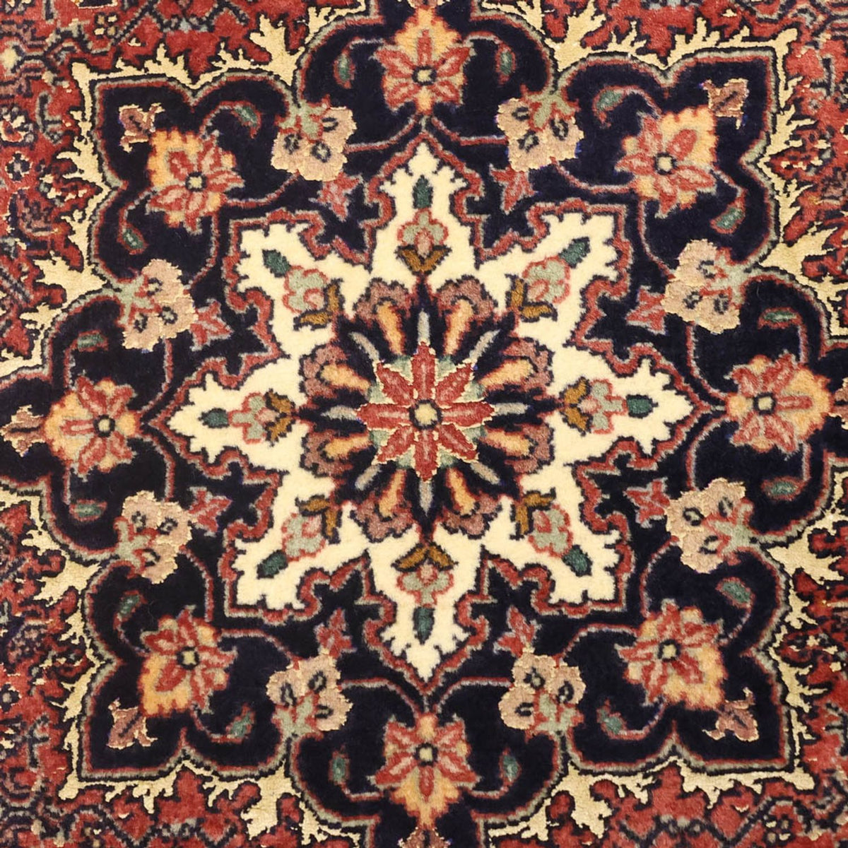 Alfombra persa - Bidjar - 140 x 72 cm - rojo oscuro