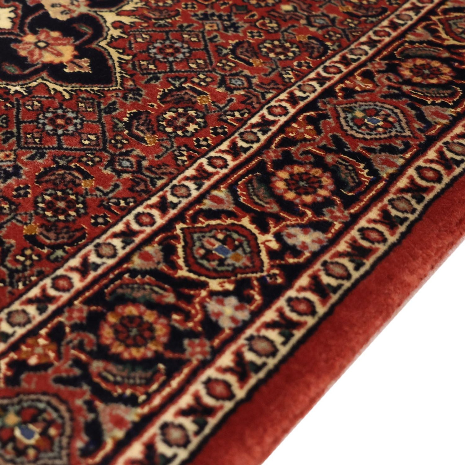 Alfombra persa - Bidjar - 140 x 72 cm - rojo oscuro