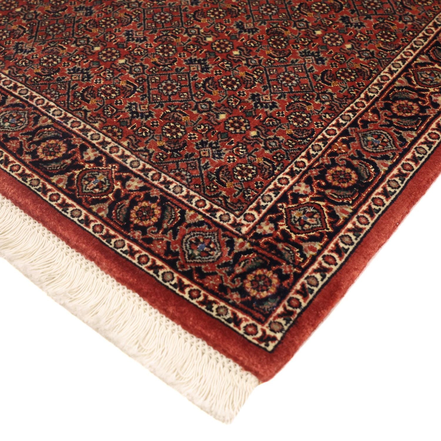 Alfombra persa - Bidjar - 140 x 72 cm - rojo oscuro