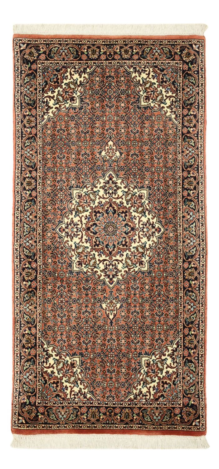 Alfombra persa - Bidjar - 144 x 70 cm - rojo oscuro