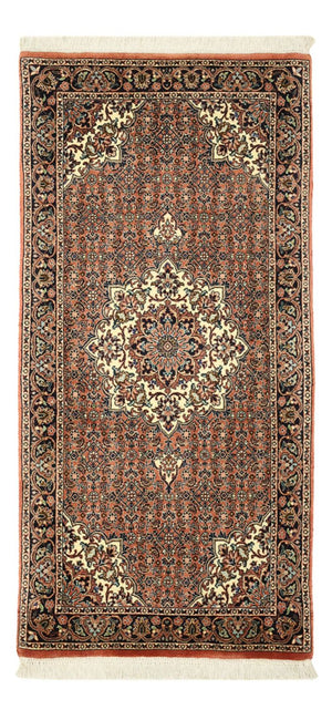 Alfombra persa - Bidjar - 144 x 70 cm - rojo oscuro