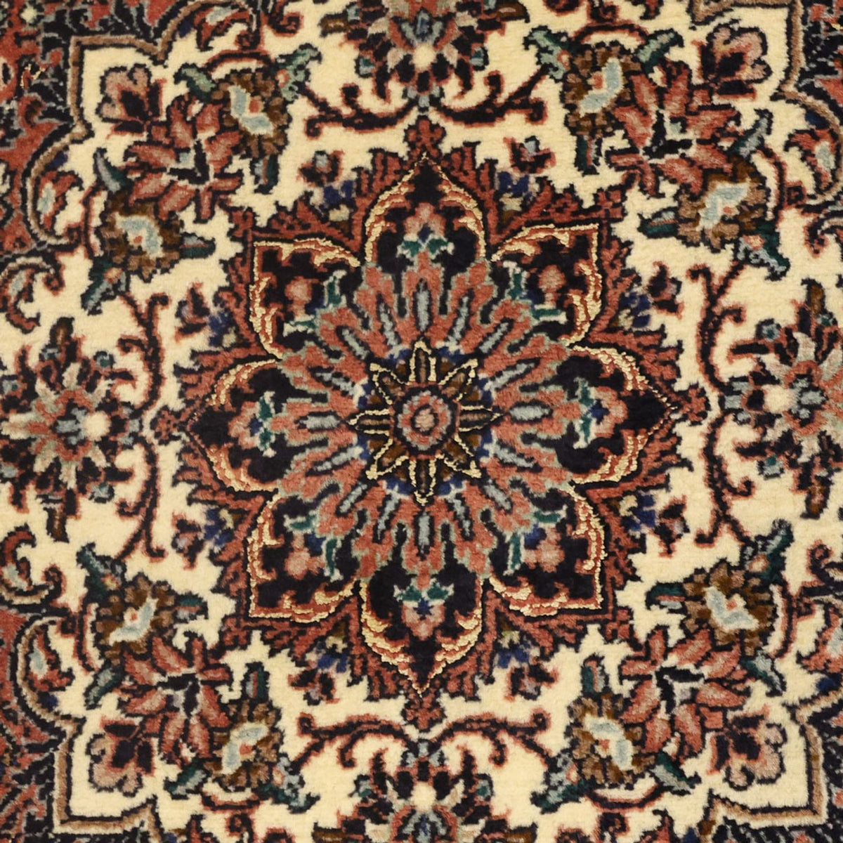 Alfombra persa - Bidjar - 144 x 70 cm - rojo oscuro