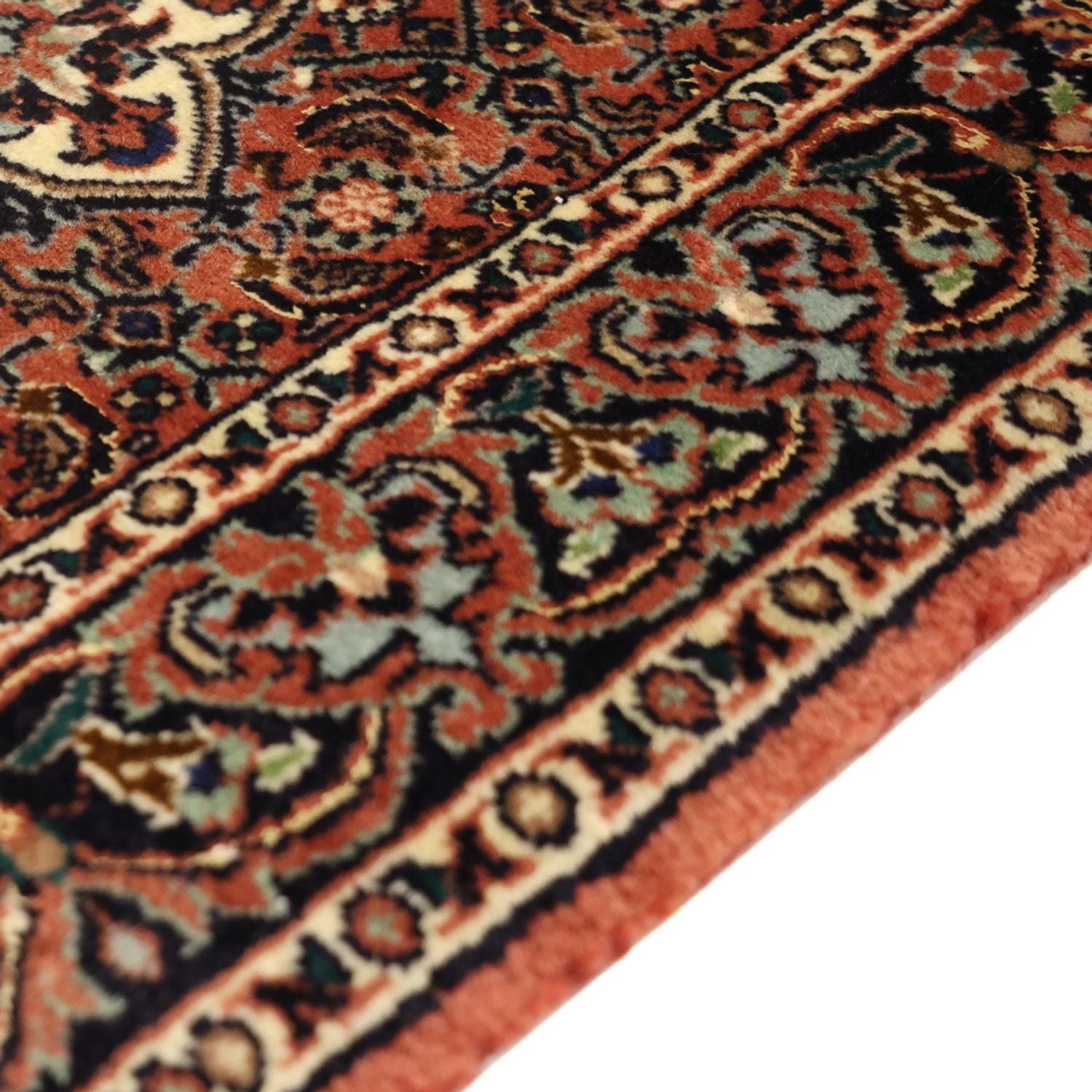 Alfombra persa - Bidjar - 144 x 70 cm - rojo oscuro