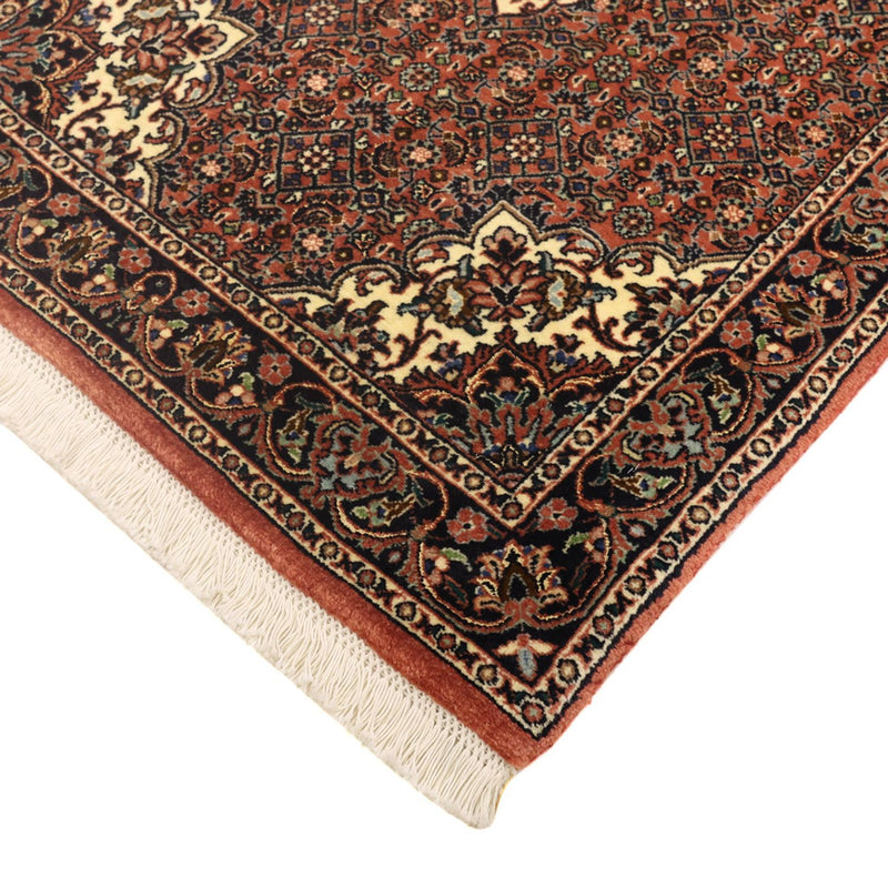 Alfombra persa - Bidjar - 144 x 70 cm - rojo oscuro