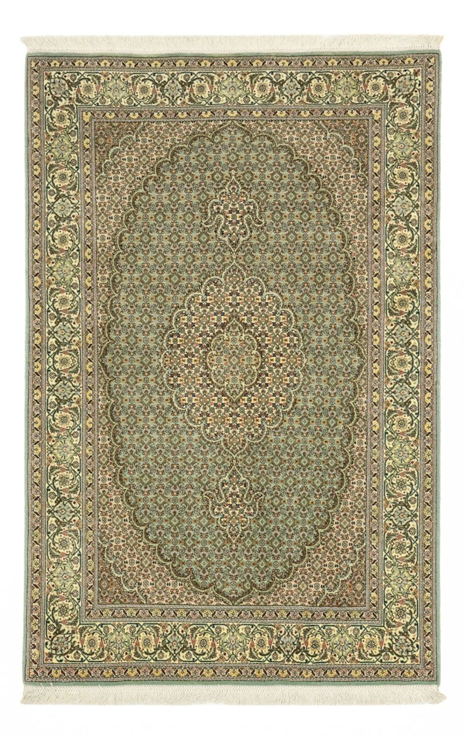 Alfombra Persa - Tabriz - Real - 153 x 101 cm - verde oliva