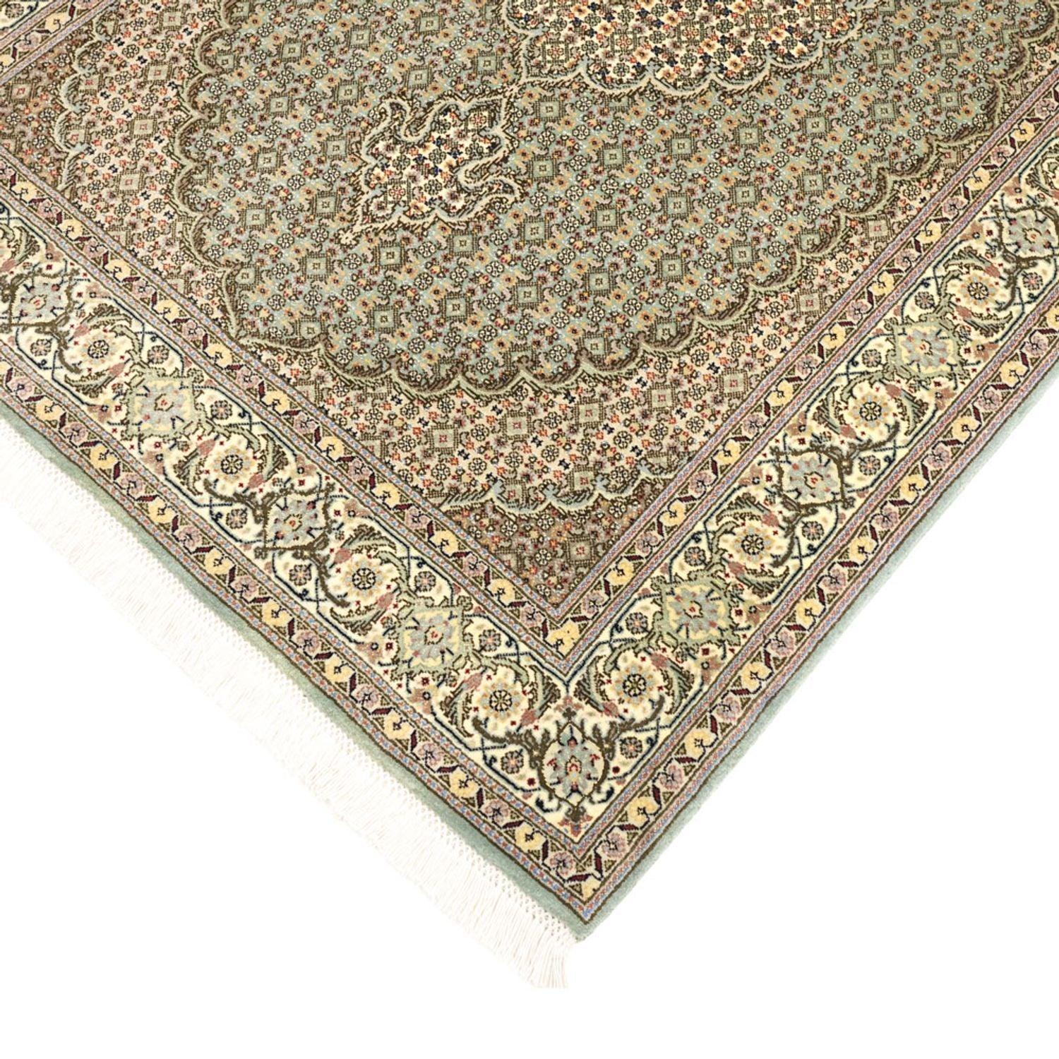 Alfombra Persa - Tabriz - Real - 153 x 101 cm - verde oliva