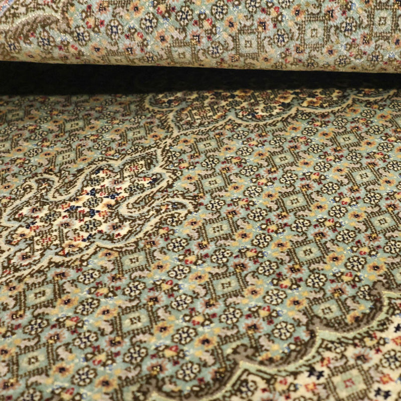 Alfombra Persa - Tabriz - Real - 153 x 101 cm - verde oliva
