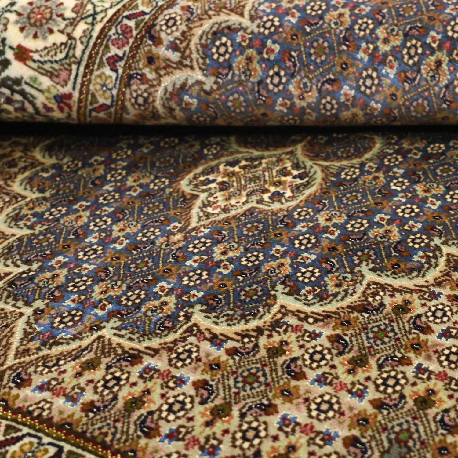 Alfombra Persa - Tabriz - Real - 158 x 96 cm - verde oliva