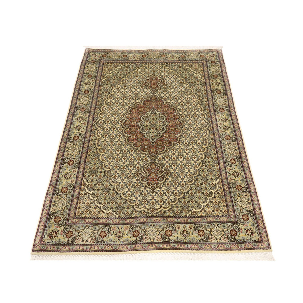 Alfombra Persa - Tabriz - Real - 150 x 102 cm - verde oliva