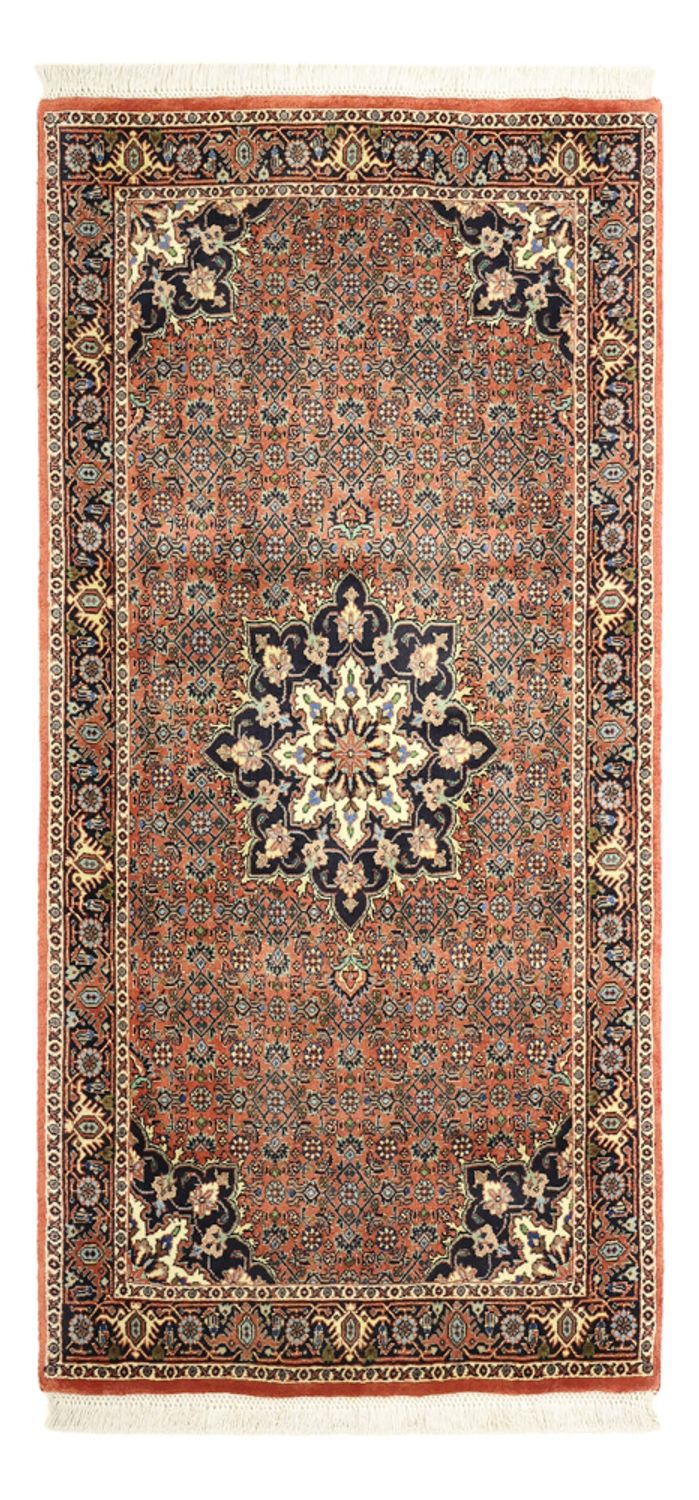 Alfombra persa - Bidjar - 140 x 68 cm - rojo oscuro