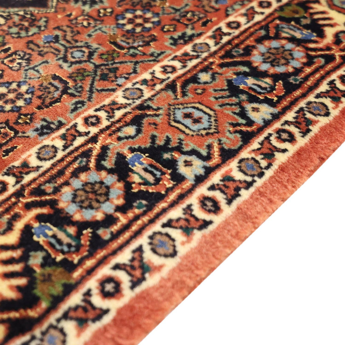 Alfombra persa - Bidjar - 140 x 68 cm - rojo oscuro