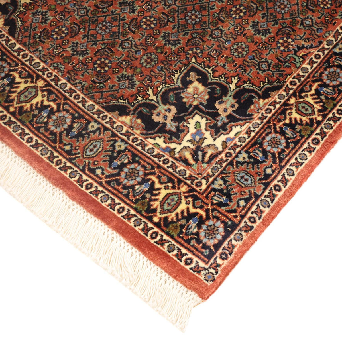 Alfombra persa - Bidjar - 140 x 68 cm - rojo oscuro