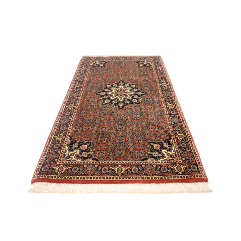 Alfombra persa - Bidjar - 140 x 68 cm - rojo oscuro