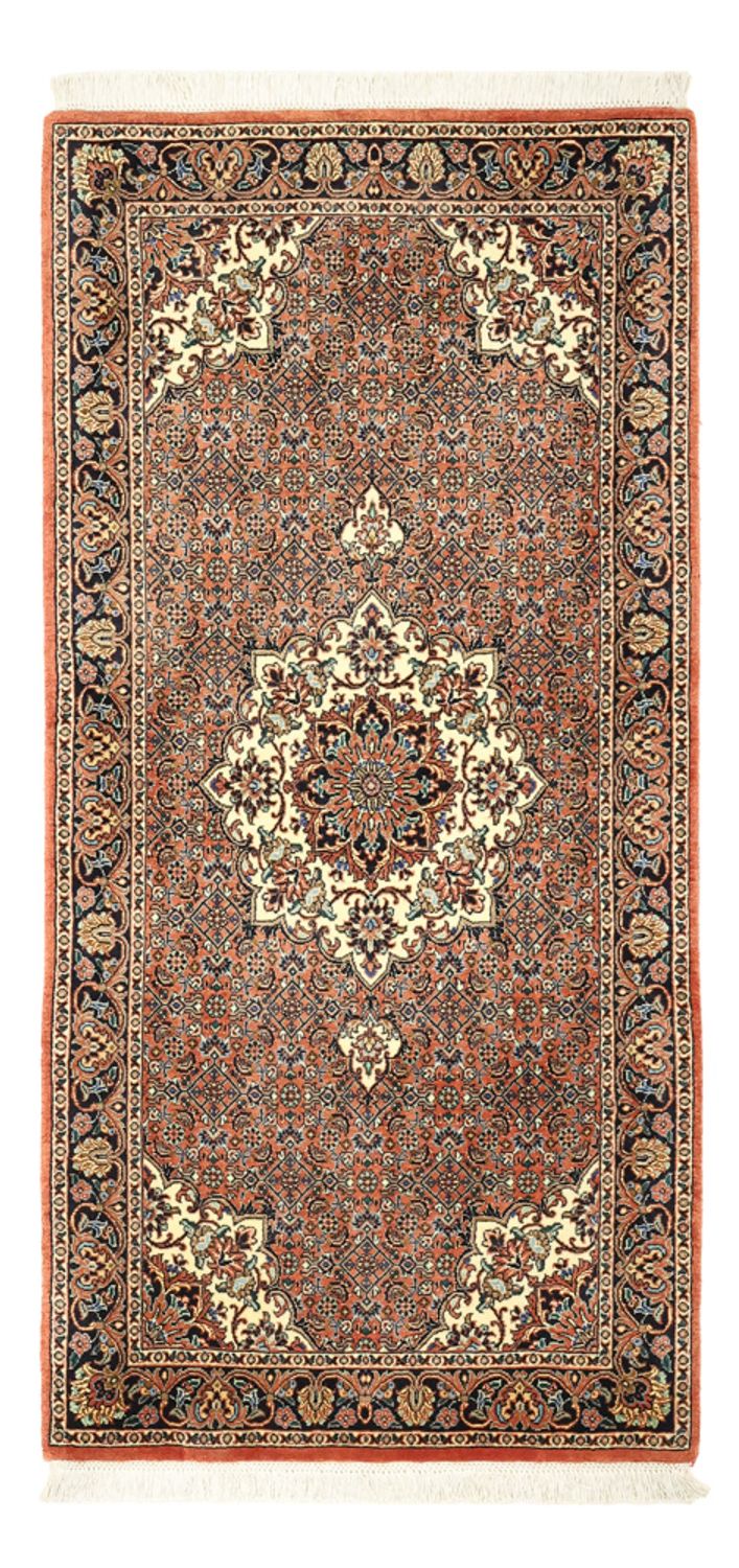 Alfombra persa - Bidjar - 145 x 73 cm - rojo oscuro