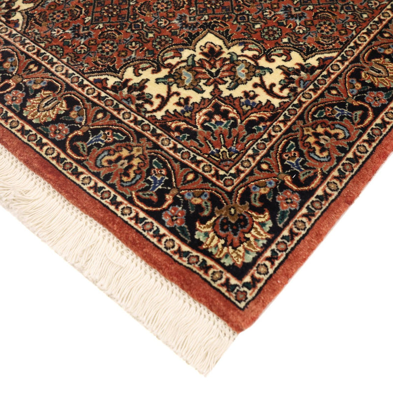 Alfombra persa - Bidjar - 145 x 73 cm - rojo oscuro