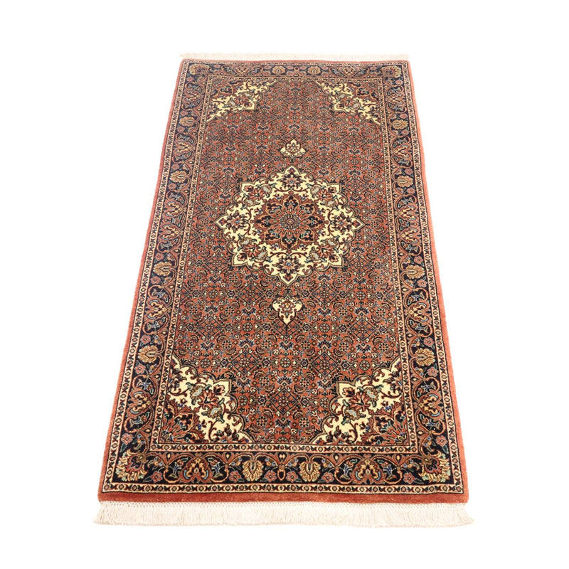 Alfombra persa - Bidjar - 145 x 73 cm - rojo oscuro