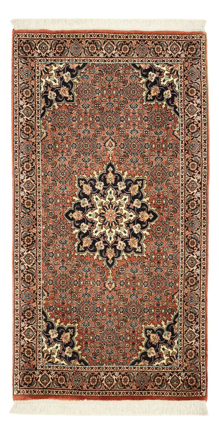Alfombra persa - Bidjar - 131 x 72 cm - rojo oscuro