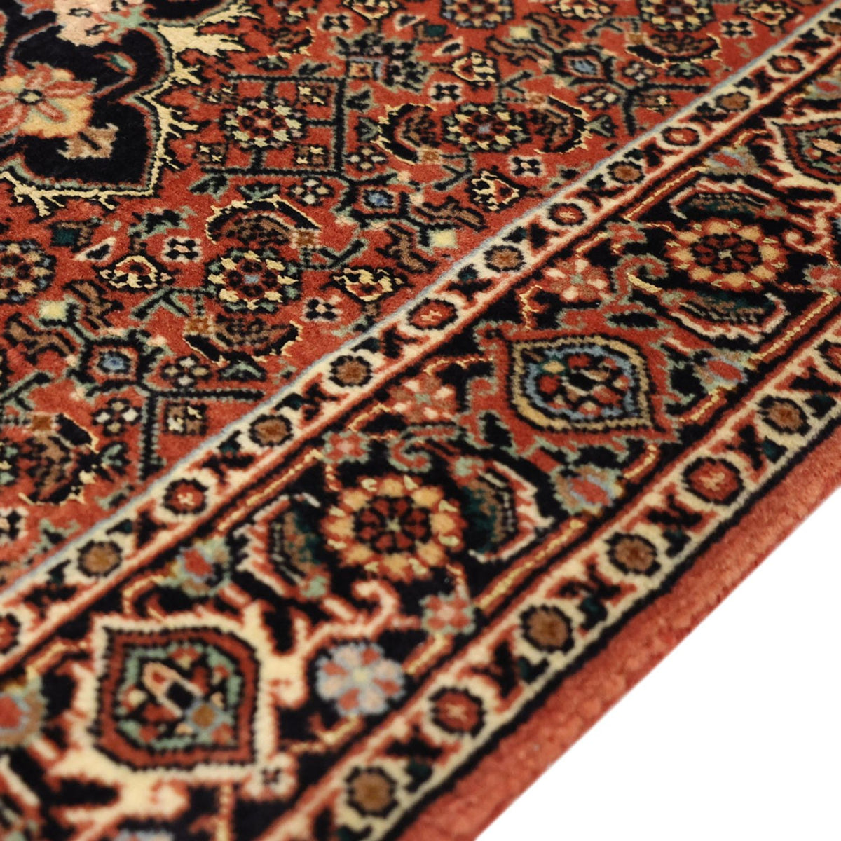 Alfombra persa - Bidjar - 131 x 72 cm - rojo oscuro