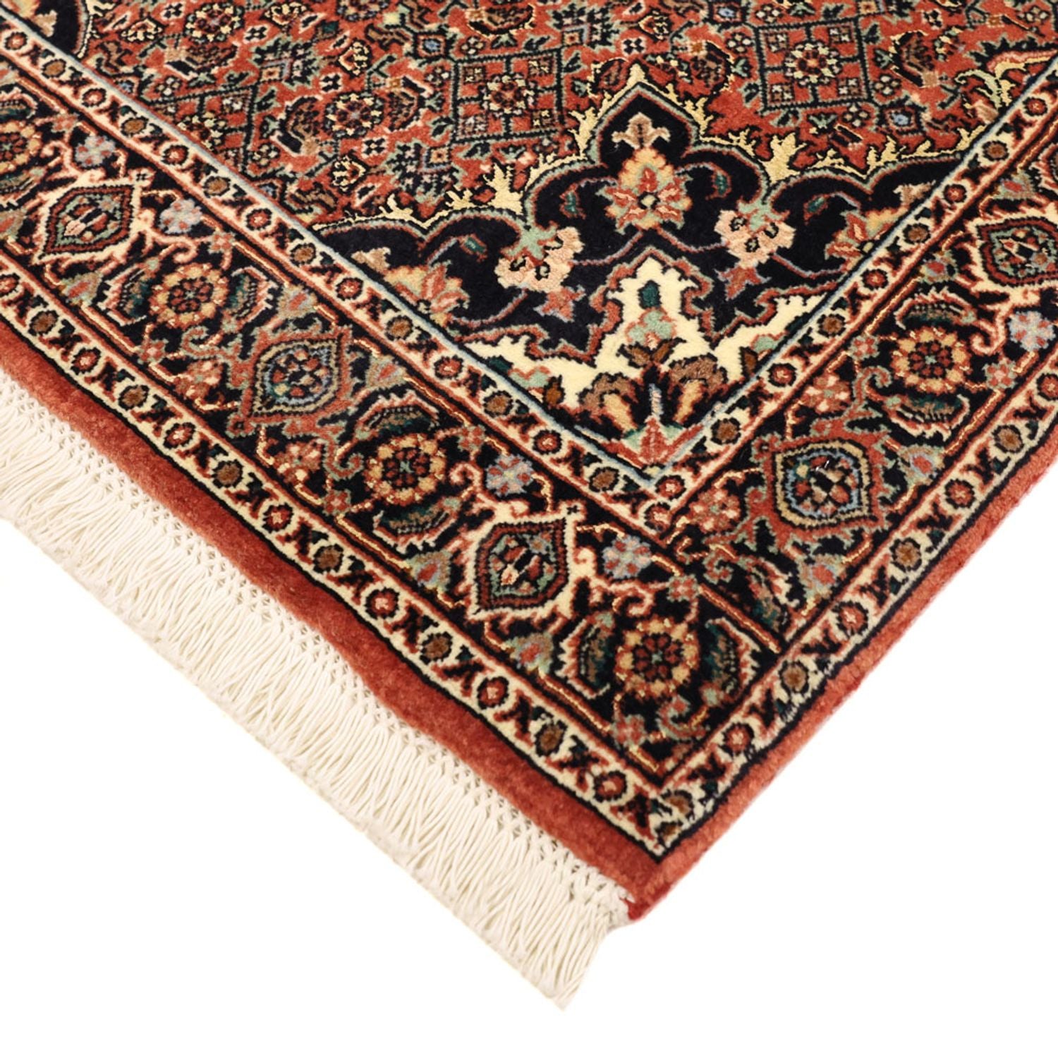 Alfombra persa - Bidjar - 131 x 72 cm - rojo oscuro