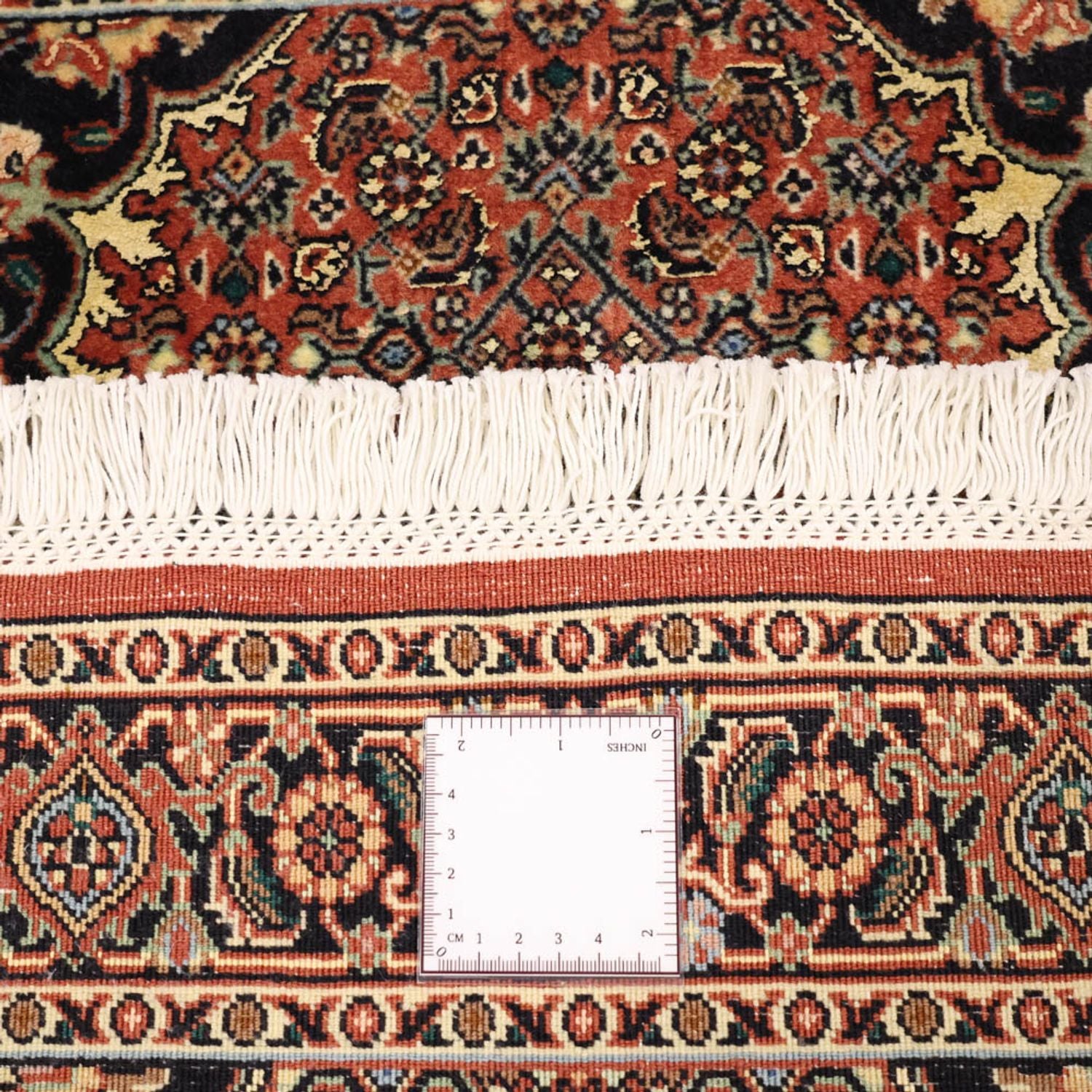 Alfombra persa - Bidjar - 131 x 72 cm - rojo oscuro