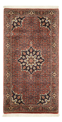 Alfombra persa - Bidjar - 135 x 73 cm - rojo oscuro