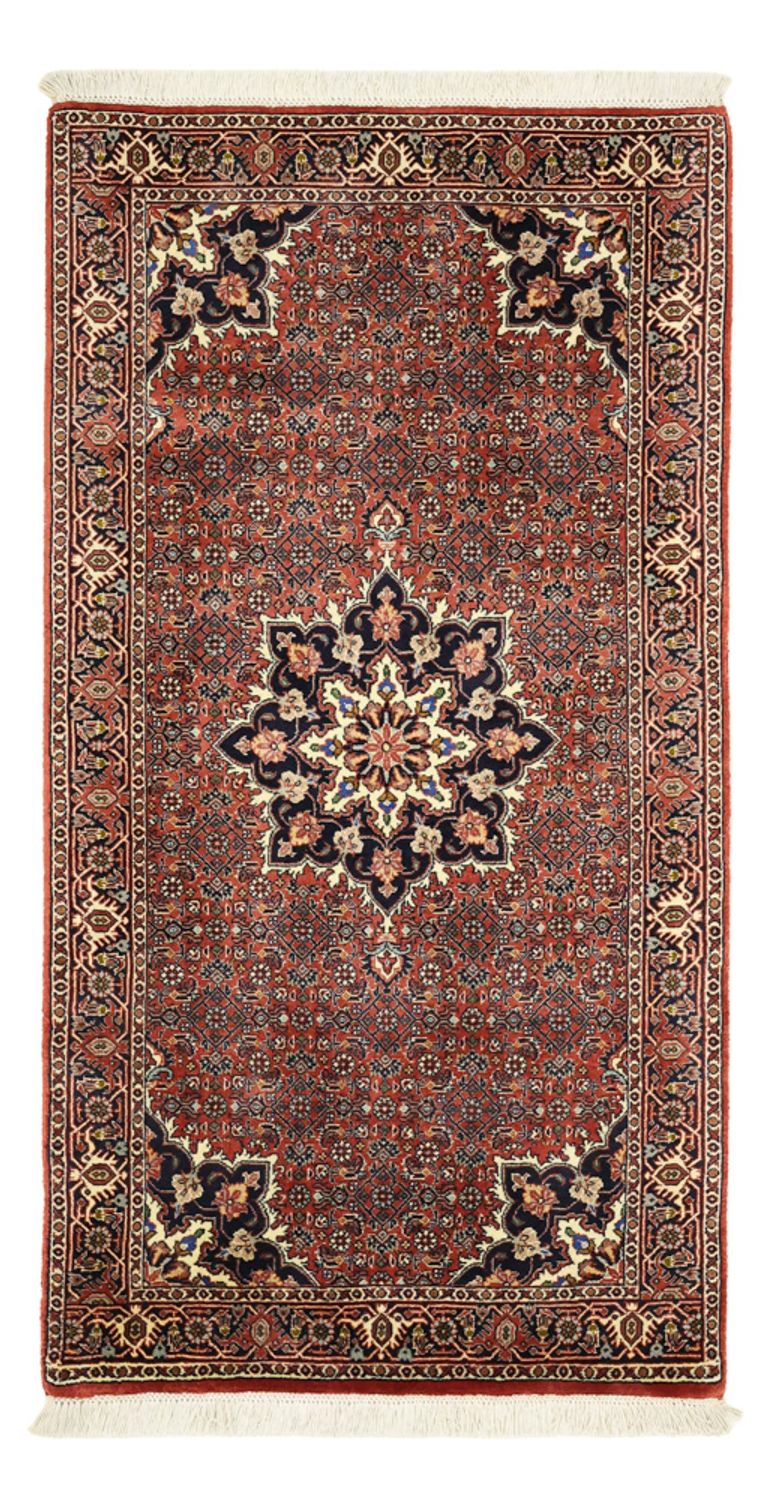 Alfombra persa - Bidjar - 135 x 73 cm - rojo oscuro