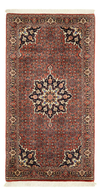Alfombra persa - Bidjar - 135 x 73 cm - rojo oscuro
