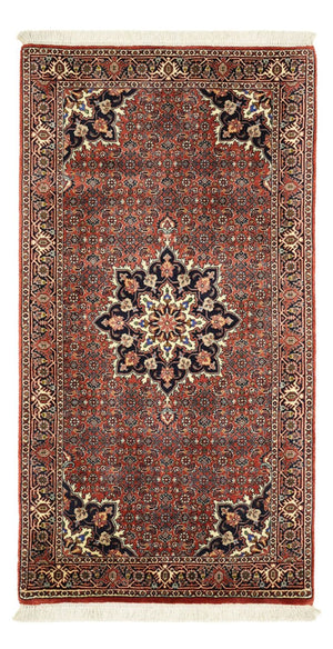 Alfombra persa - Bidjar - 135 x 73 cm - rojo oscuro