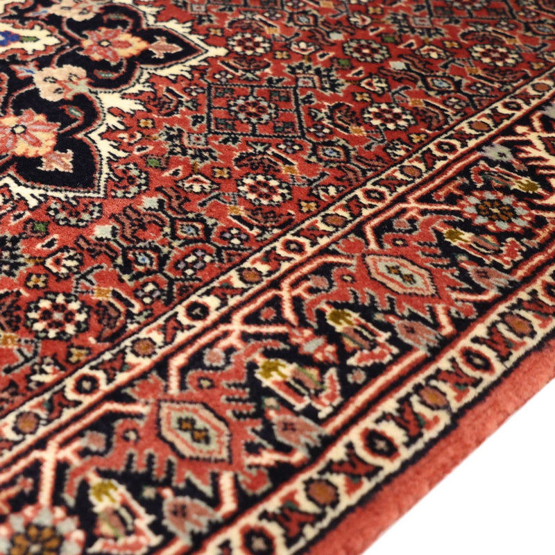 Alfombra persa - Bidjar - 135 x 73 cm - rojo oscuro