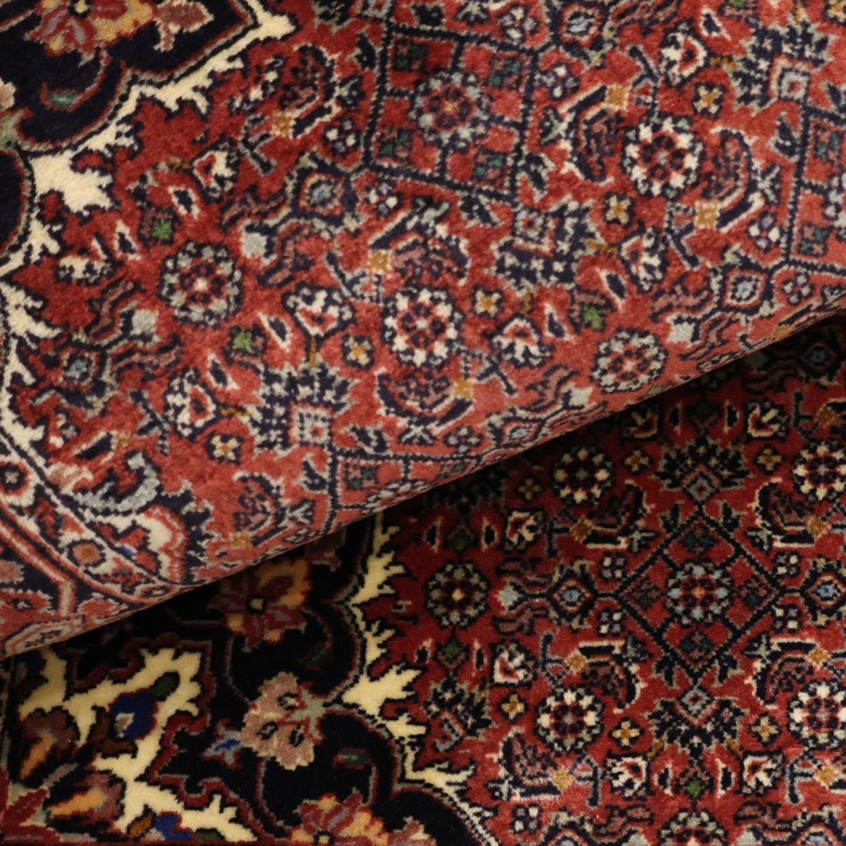 Alfombra persa - Bidjar - 135 x 73 cm - rojo oscuro