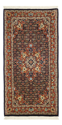 Alfombra persa - Bidjar - 139 x 70 cm - rojo oscuro