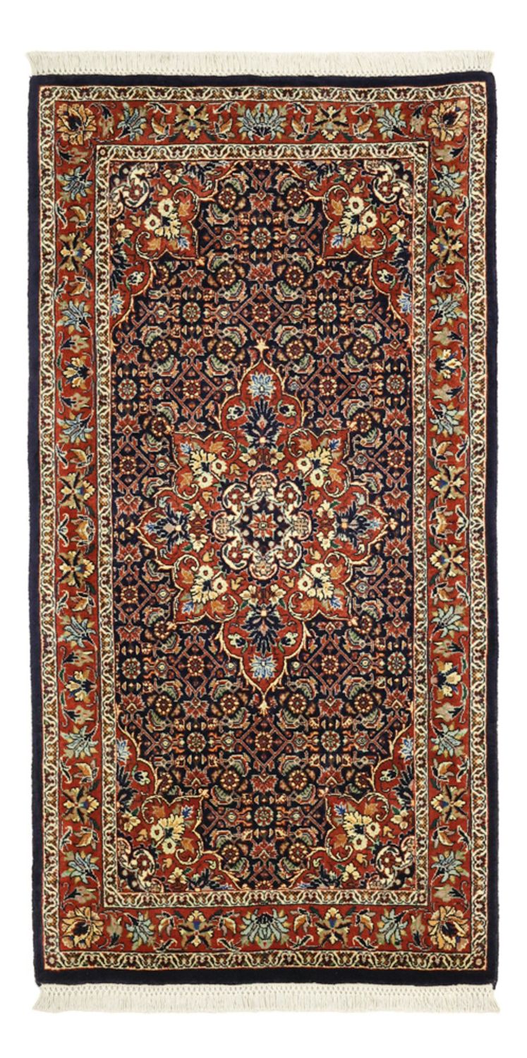 Alfombra persa - Bidjar - 139 x 70 cm - rojo oscuro