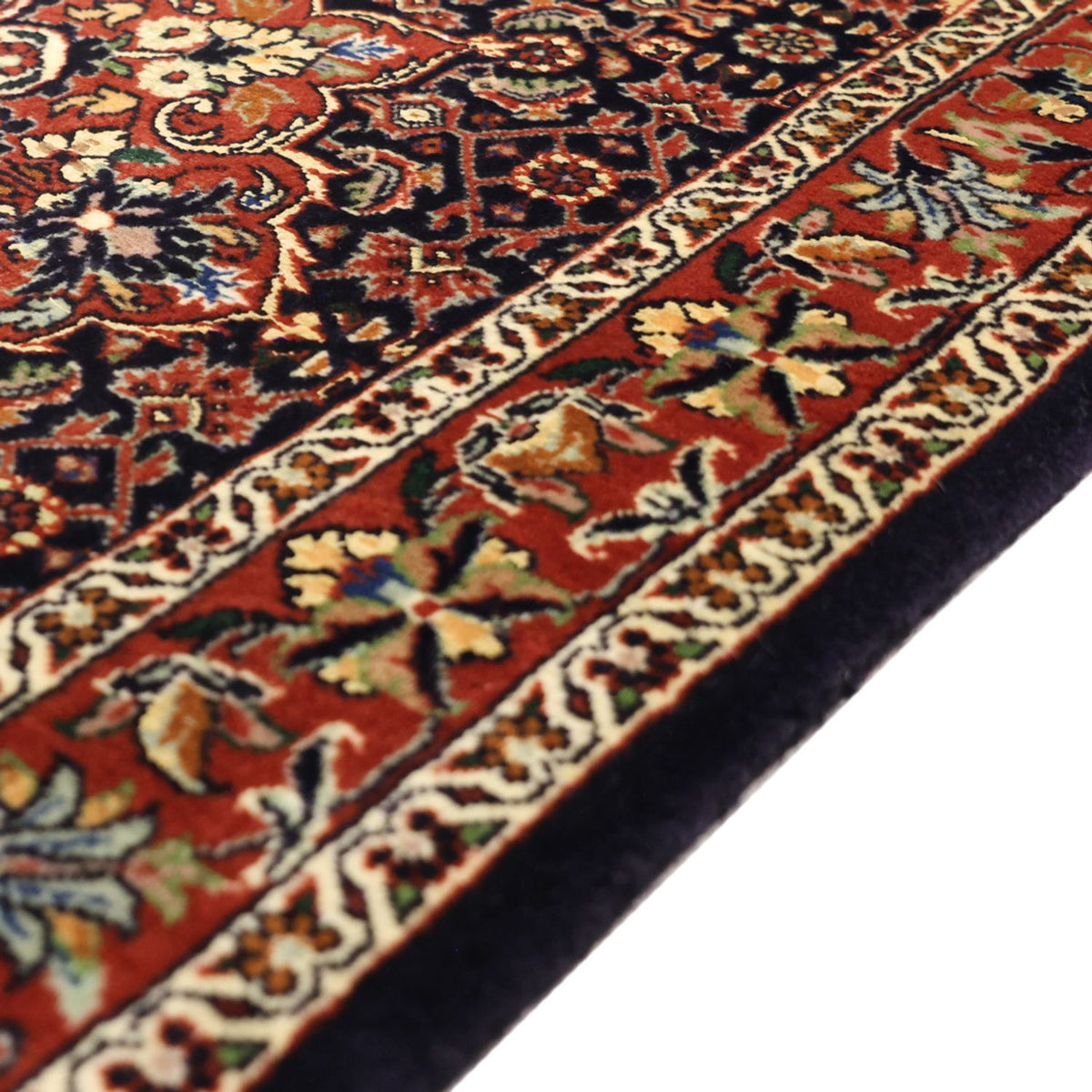 Alfombra persa - Bidjar - 139 x 70 cm - rojo oscuro